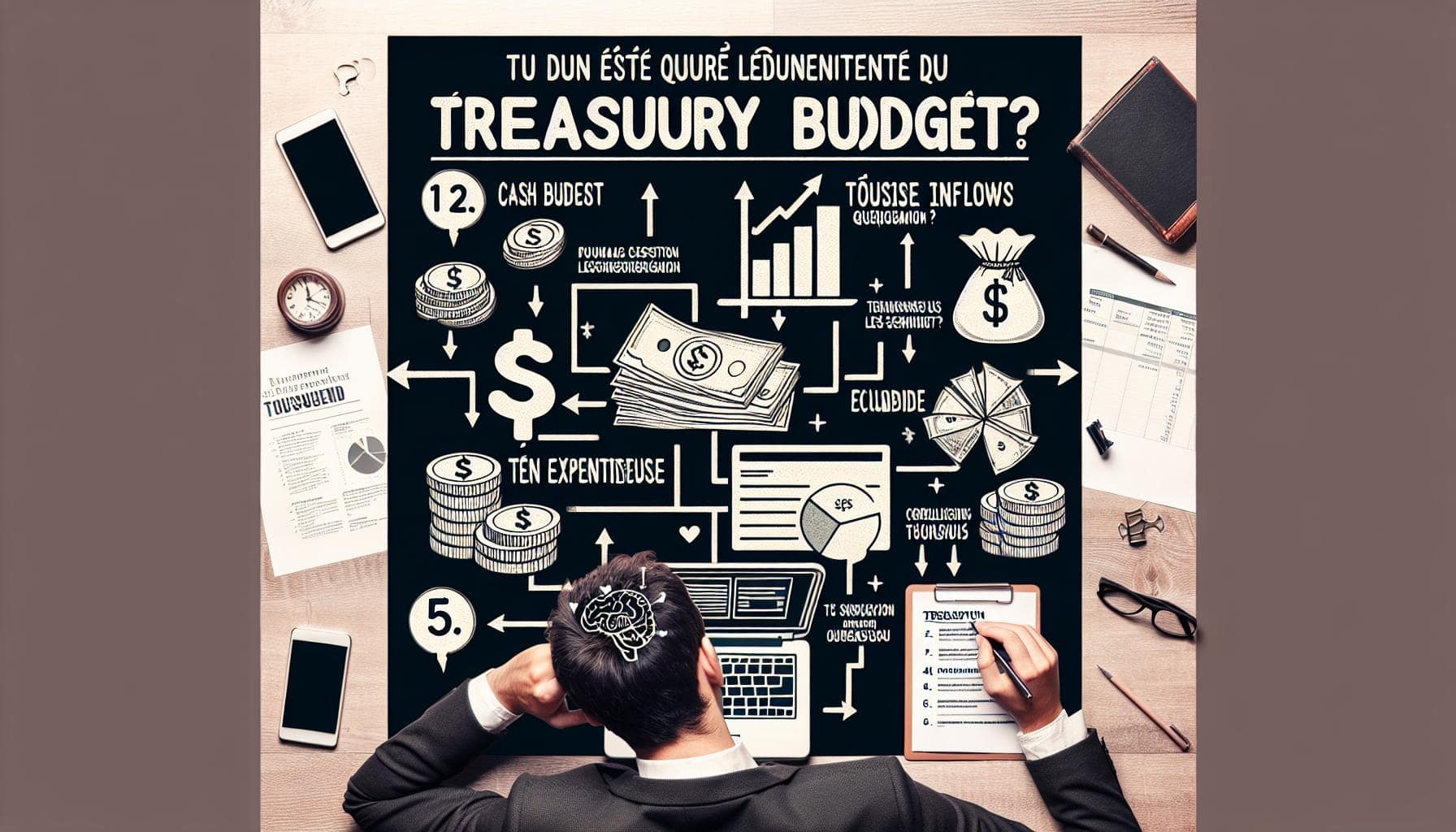 Décaissements clés d'un budget de trésorerie